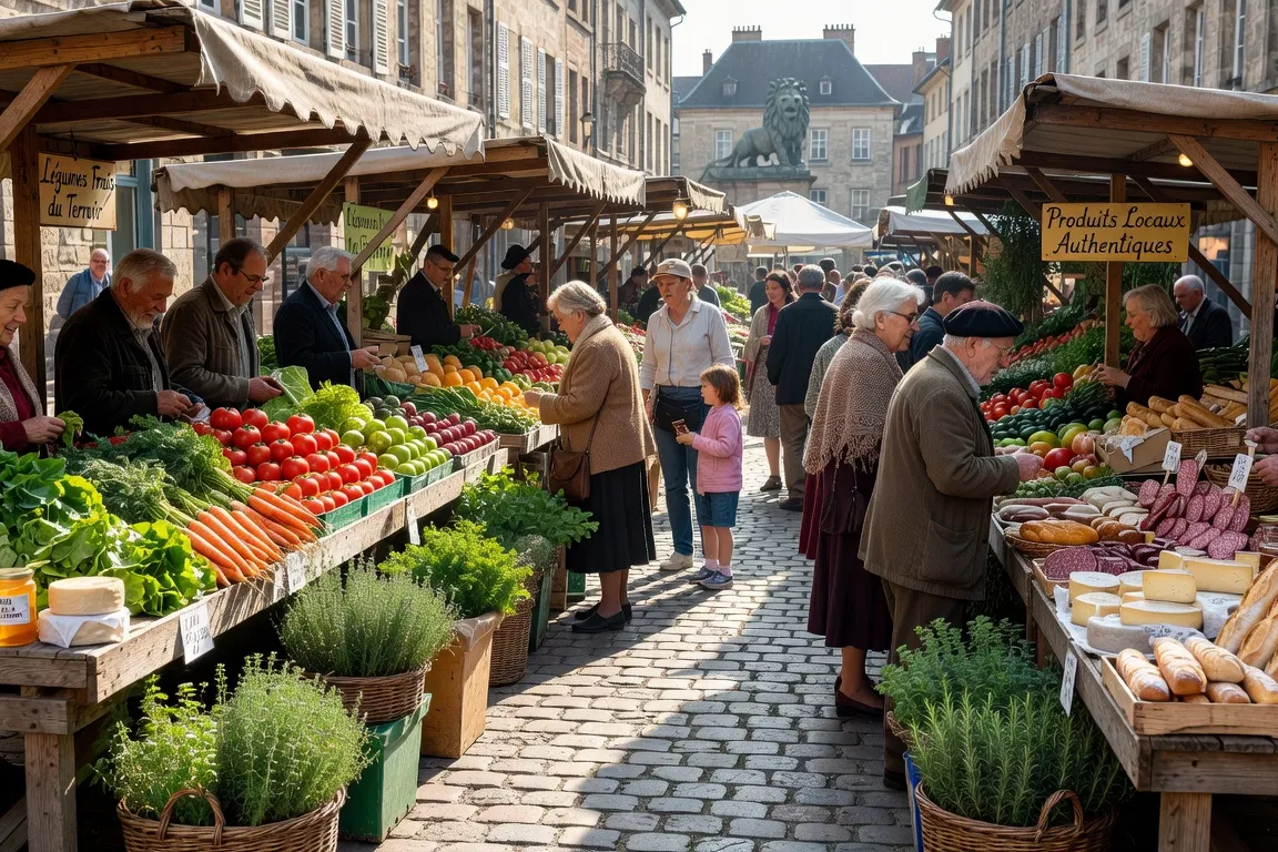 Marché hebdomadaire de Belfort — produits locaux et ambiance franc-comtoise