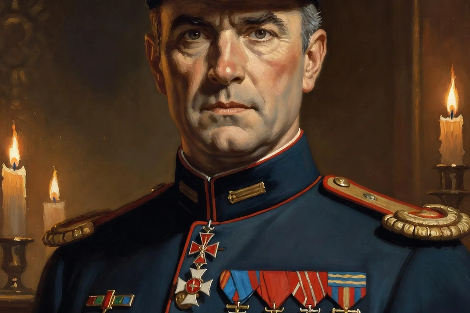 Illustration historique du colonel Denfert-Rochereau en uniforme militaire français 1870