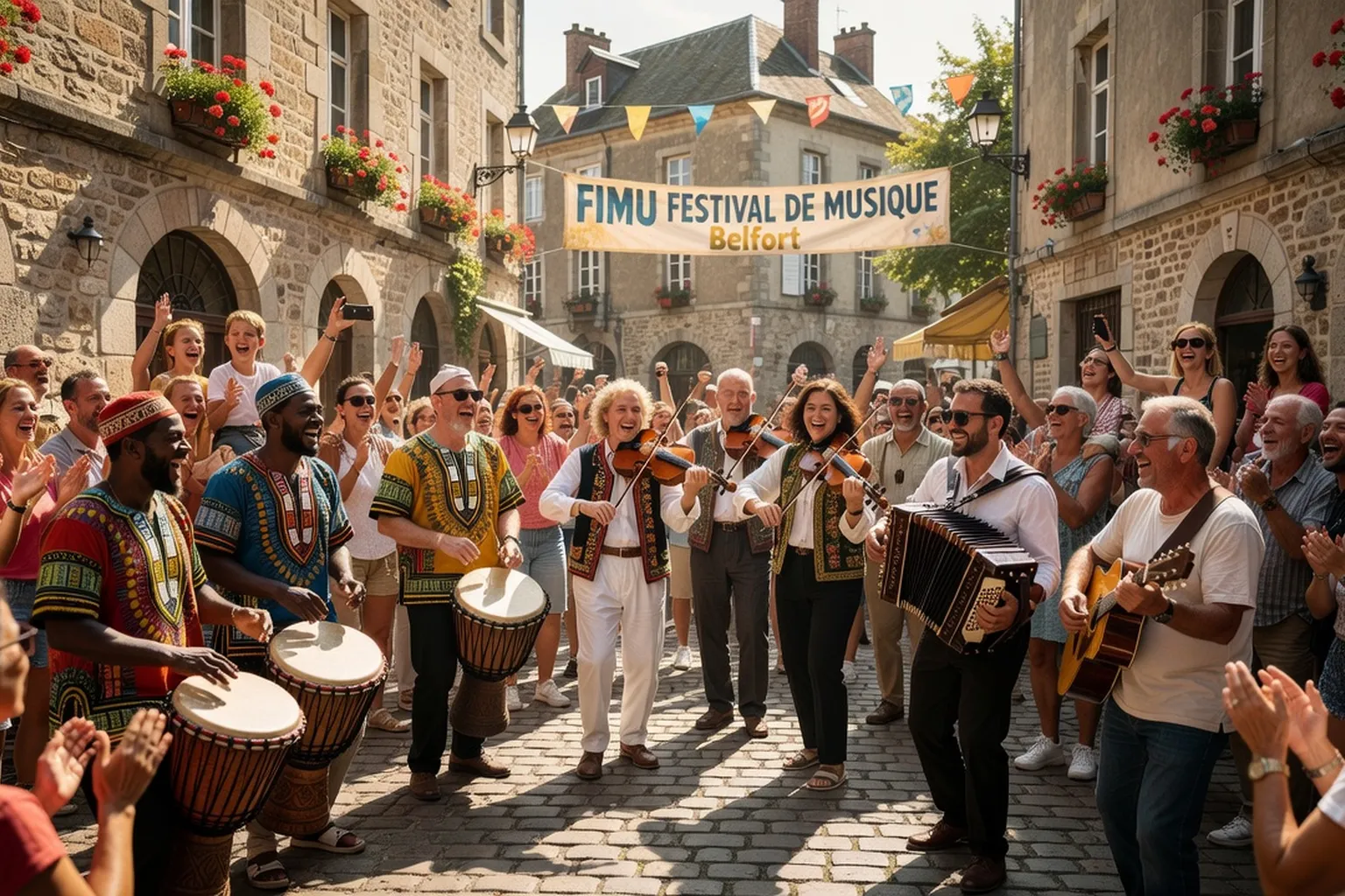 Concerts en plein air lors du FIMU dans les rues de la vieille ville de Belfort