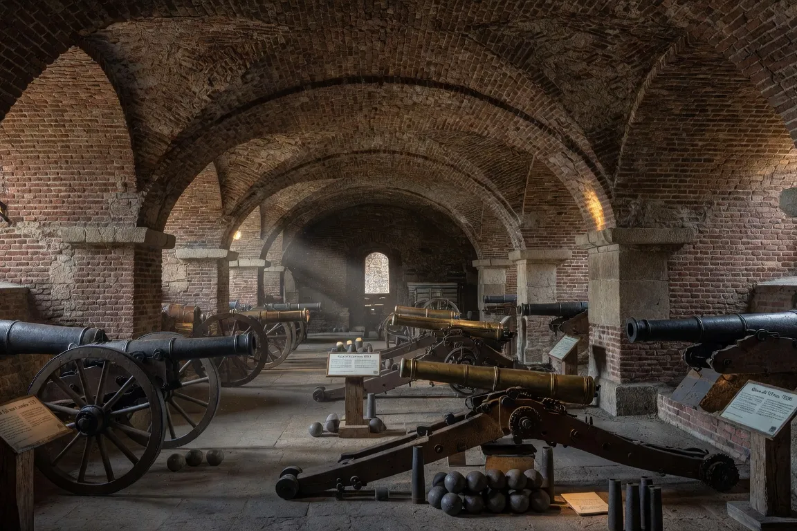 Intérieur d'un fort Séré de Rivières de la ceinture de Belfort — casemates en brique