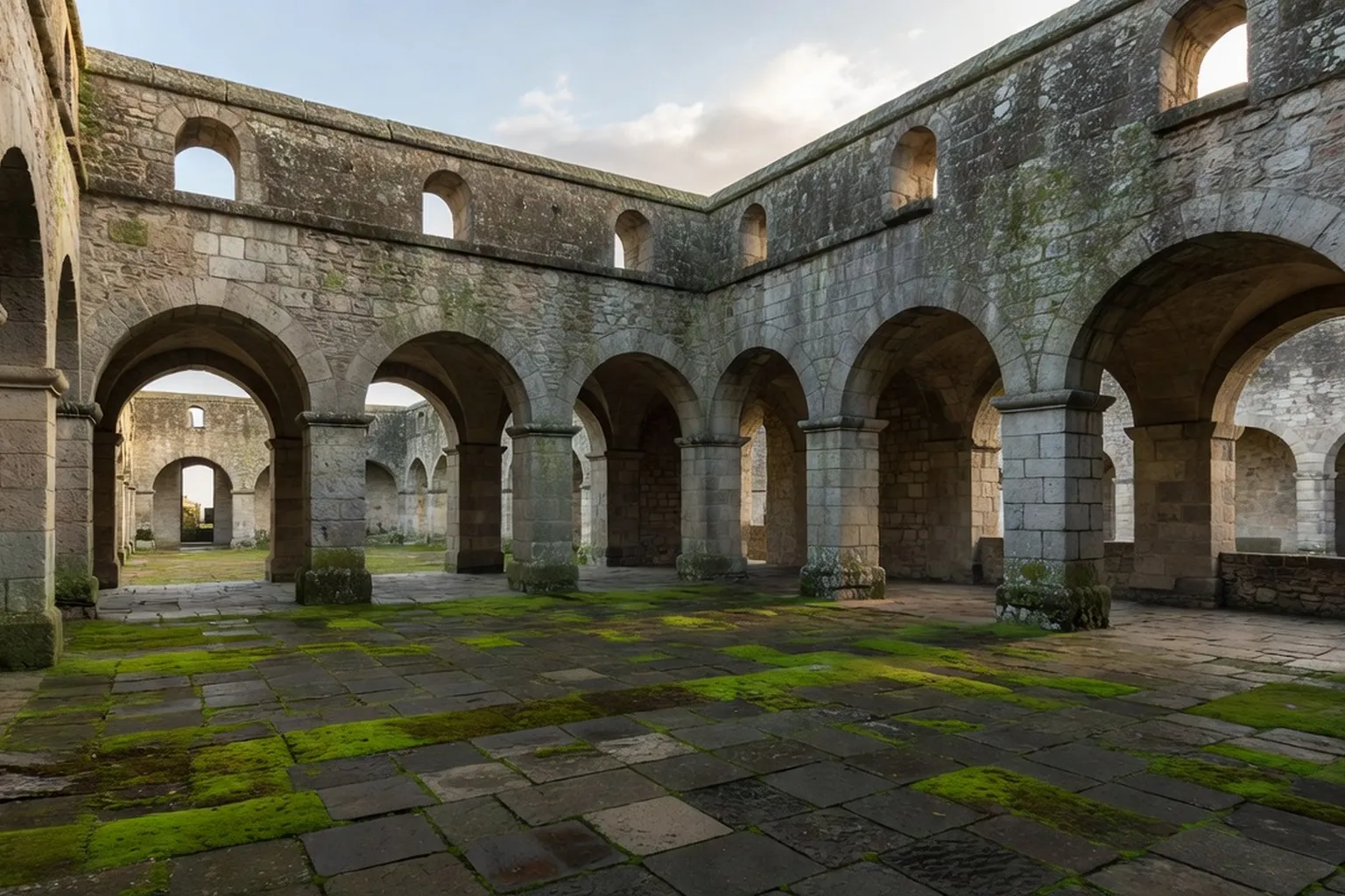 Vue intérieure d'un fort de la ceinture fortifiée de Belfort