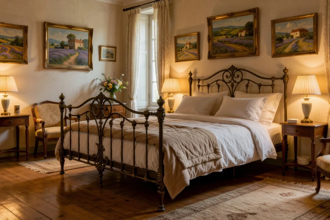Chambre d'un hôtel de charme à Belfort — décor français provincial