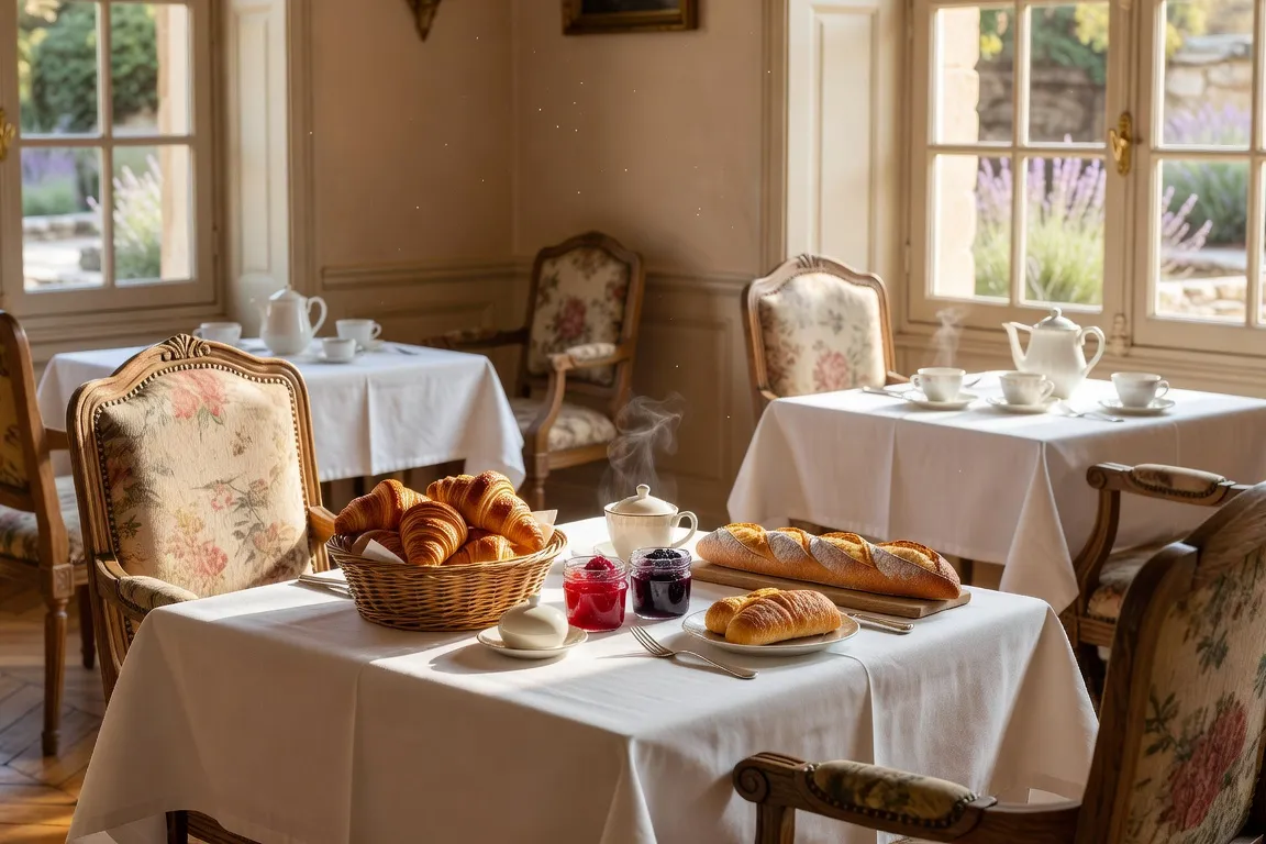 Salle du petit-déjeuner d'un hôtel belfortain — atmosphère conviviale