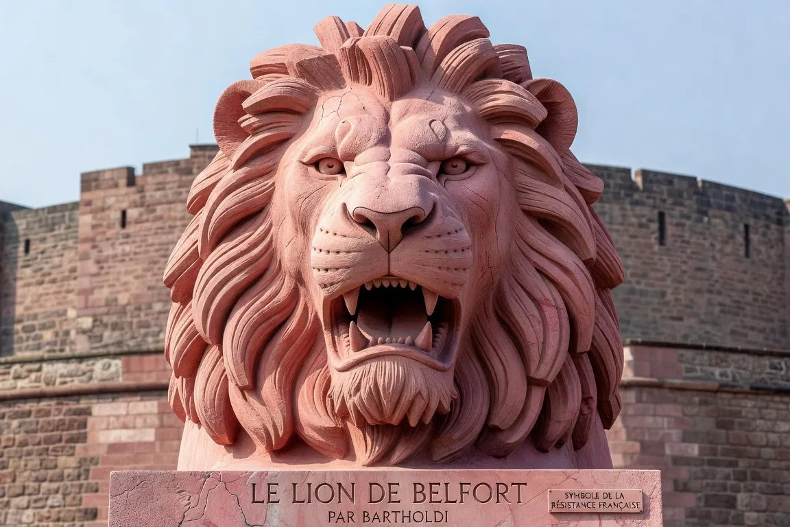 Le Lion de Belfort, sculpture de Bartholdi en grès rose des Vosges