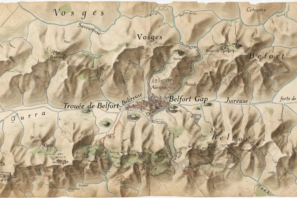 Carte géographique du Territoire de Belfort — la Trouée entre Vosges et Jura